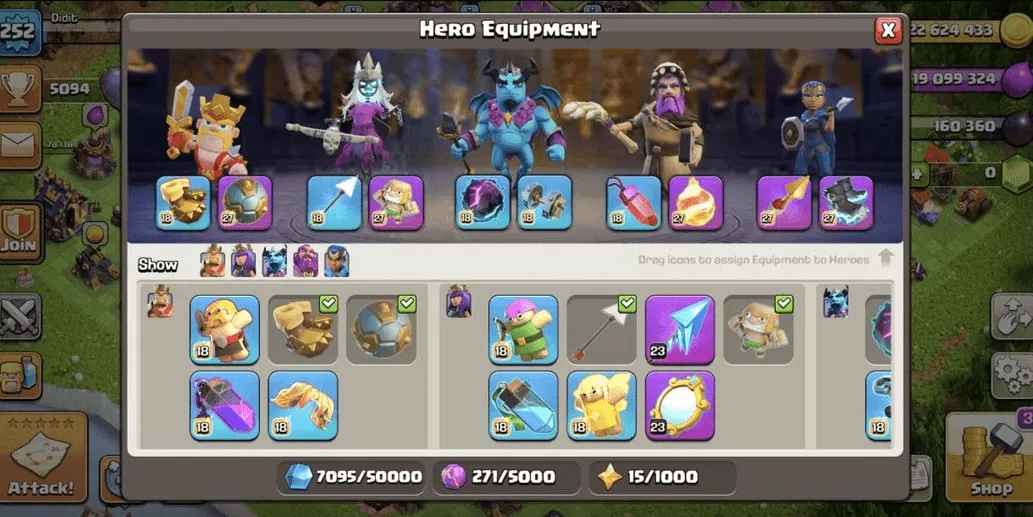 COC538 TH17 ALLMAXED EQUIPMENT GACOR MENYALA HEROES 100 100 94 50 STRONG TROOPS (G)